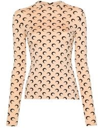Marine Serre - Moon Printed Long Sleeved T-Shirt - Lyst