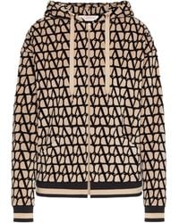 Valentino - Logo Monogrammed Zipped Hoodie - Lyst