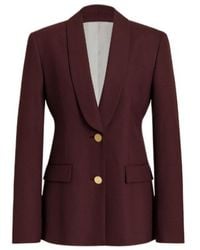 Alberta Ferretti - Tailored Burgundy Blazer With-Tone Buttons - Lyst