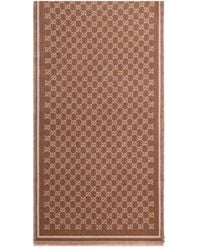 Gucci - Gg Jacquard Fringed Scarf - Lyst