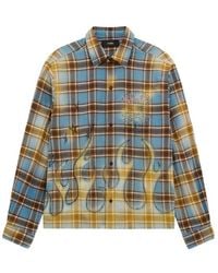Amiri - Ma Quad Bleached Flannel Shirt - Lyst
