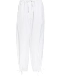 TOTEME - Drawstring Barrel-Leg Cotton Trousers - Lyst