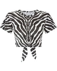 The Attico - Zebra-Print Tie Top - Lyst