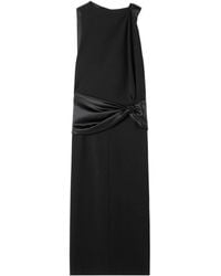 Lanvin - Open Back Midi Dress With Satin Detail - Lyst