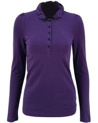 Burberry - Logo Long-Sleeved Polo Shirt - Lyst