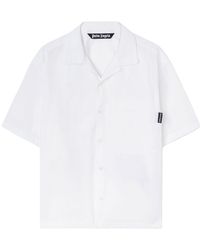 Palm Angels - Curved Logo Printed Crewneck T-Shirt - Lyst