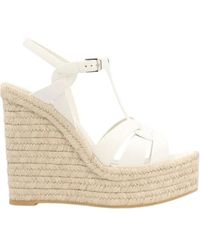 Saint Laurent - Tribute 95Mm Wedge-Heel Sandals - Lyst