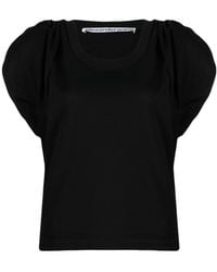 Alexander Wang - Gathered-Sleeve Detail T-Shirt - Lyst