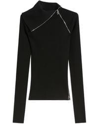 Sportmax - Sweater With Zip-Up High Neck Detail - Lyst