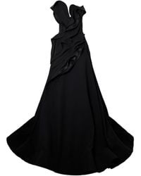 Maticevski - Ironworks Strapless Mesh-Trimmed Ruffled Crepe Gown - Lyst