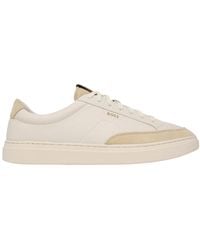 BOSS - Logo-Print Panelled Sneakers - Lyst