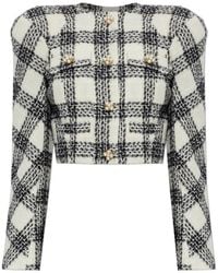 Vetements - Checked Cropped Tweed Blazer - Lyst