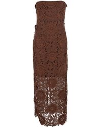ROTATE BIRGER CHRISTENSEN - 3D Lace Midi Dress Dark - Lyst