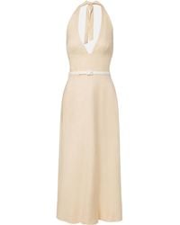 Posse - Pamela Halterneck Linen Midi Dress - Lyst