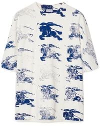 Burberry - Equestrian Knight Printed Crewneck T-Shirt - Lyst