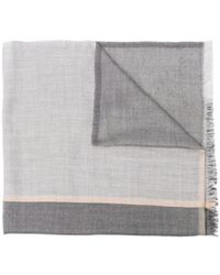 Brunello Cucinelli - Colour Block Fringed Scarf - Lyst