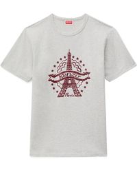 KENZO - Eiffel Tower Design Slim T-Shirt - Lyst