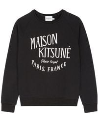 Maison Kitsuné - Maison Kitsuné Logo Printed Crewneck Sweatshirt - Lyst