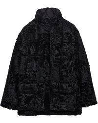 Prada - Shearling Caban Jacket - Lyst