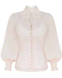 Zimmermann - Rebellion Collared Blouse - Lyst
