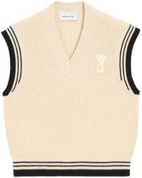 Ami Paris - Ami Ami De Coeur V-Neck Knitted Top - Lyst
