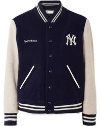 Sporty & Rich - Embroidered Wool Felt Bomber Jacket - Lyst