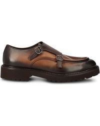 Doucal's - Double-Buckle Almond Toe Monk Shoes - Lyst