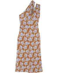 Versace - Floral-Printed One-Shoulder Midi Dress - Lyst