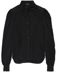 Balenciaga - Bow Detailed Long-Sleeve Shirt - Lyst