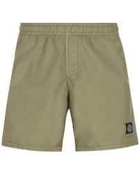 Stone Island - Logo Patch Mid-Length Swim Trunks - Lyst