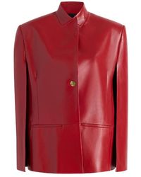 KHAITE - Dolso Single-Breasted Leather Cape Jacket - Lyst