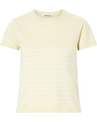 AURALEE - Thinstripe Shortsleeve Tee - Lyst