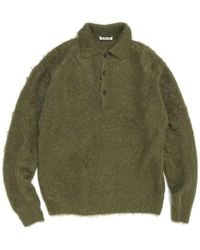 AURALEE - Brushed Mohair Polo Knitwear - Lyst