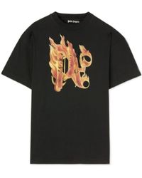 Palm Angels - Burning Monogram T-Shirt - Lyst