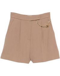 Elisabetta Franchi - Pleated Chain-Detail Shorts - Lyst
