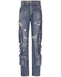 Dolce & Gabbana - Distressed Cargo Straight-Leg Jeans - Lyst