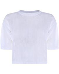 Antonelli - Open Knit Short Sleeve Sweater - Lyst
