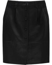 Anine Bing - Button-Front Leather Skirt - Lyst