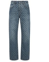 Gucci - Gg Jacquard Denim Jeans - Lyst