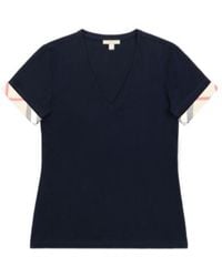 Burberry - Deep V-Neck Short-Sleeved T-Shirt - Lyst