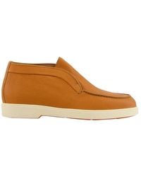 Santoni - Leather Slip-On Boots - Lyst
