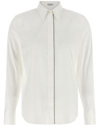 Brunello Cucinelli - Long Sleeved Curved Hem Shirt - Lyst
