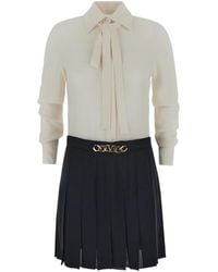 Valentino - Pussy-Bow Collar Shirt Dress - Lyst