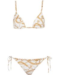 Balmain - Two Piece Chain-Print Triangle Bikini Set - Lyst