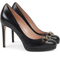 Gucci - Horse Title Button Detail High Heels - Lyst