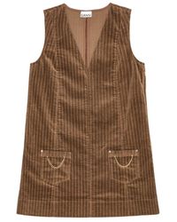 Ganni - Corduroy Mini Dress - Lyst