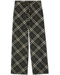 Burberry - Straight-Leg Checked Drawstring Trousers - Lyst