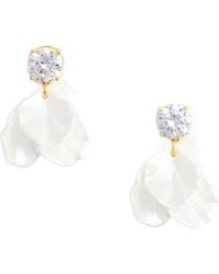Self-Portrait - Crystal Petal Earrings - Lyst