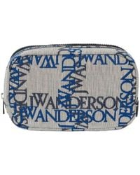 JW Anderson - Jw Anderson Double Zipped Logo-Jacquard Pouch - Lyst
