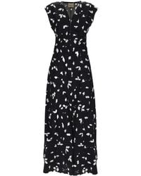 Alysi - Printed V-Neck Maxi Dress - Lyst